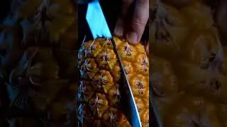 ✨ Satisfying Glowing Pineapple Cutting ASMR 🍍🔪 #asmr #satisfyingslices #relaxing #satisfying