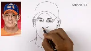 Pencil Sketch Face John Cena WWE || Portrait Drawing Easy