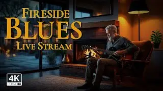 Fireside Blues Live 🔥 Slow Classic Blues & Velvet Vocals 🌧 Rainy Autumn Street View in 4K