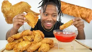 Fried Chicken & Egg-Rolls Dipped In Sweet N Sour & Hot Sauce