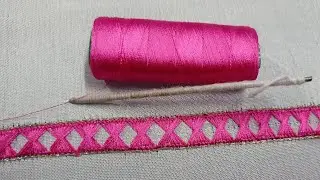 zari embroidery work tie chain stitch#embroidery #handwork #zariwork #zari #chain