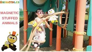 Kaylee Playing with Animoodles Magnetic Stuffed Animals Toys