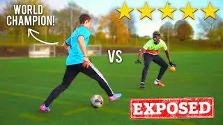 I Challenged the WORLD CHAMPION To A PANNA Football Competition.. I GOT NUTMEGGED