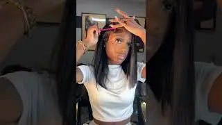 deep side part with a glueless closure bob wig  #mscocohair #wigs #wiginstall #shorts