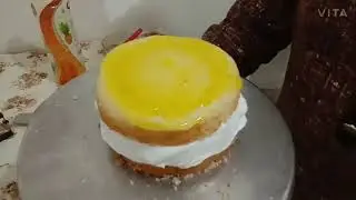 Pineapple gel Cake /how to make gel cake at home/eggless /without oven easiest/ Gel  cake