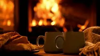 Smooth Jazz by the Fireplace | Cozy Coffee & Drinks Ambience