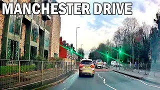 🇬🇧 Manchester UK City Drive – Hulme Retail Park to Spinningfields | 4K POV Dashcam