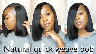 Most natural looking quick weave bob w/ side part