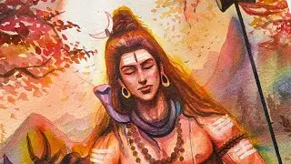 MAHADEV || Imaginary Background Painting with Watercolors