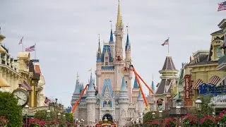 Cinderella Castle Rose Pink Painting Begins at Magic Kingdom