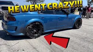 HELLCAT BLOWS TIRE AT CARMEET!!!