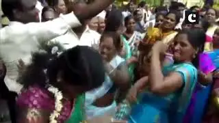 DMK workers celebrate outside party office ahead of LS results