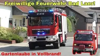 [Gartenlaube in Vollbrand!] LF20 + LF8 Freiwillige Feuerwehr Bad Laer auf Einsatzfahrt