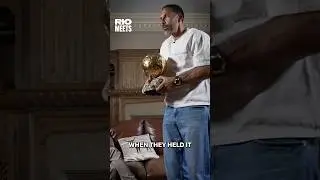 Rio Holds Ballon d&rsquo;Or Trophy 🤩 #football #podcast #premierleague