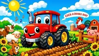 Happy Tractor Song 🚜| Tractor Working on the Farm 🌾🚜 | Fun Farm Animals Nursery Rhyme for Kids 🥁🌻| 