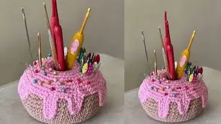 TUTORIAL CUPCAKE PORTA TRECOS DE CROCHÊ 