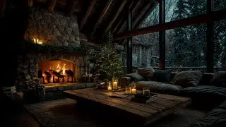 🌙❄️🔥 Quiet Snowy Night for Sleep | Gentle Fire & Calm Winter Atmosphere