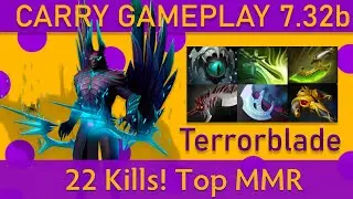 💥22 Kills! New Patch Terrorblade Carry Gameplay - Top MMR Dota 2