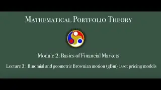 Lecture 6 : Binomial and geometric Brownian motion (gBm) asset pricing models #swayamprabha #CH38SP