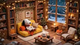 Snoopy’s Winter Reading Room ☕ Soft Lofi Beats & Sleepy Lofi | Cozy Mood for Dreaming