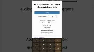 Kg To G Conversion Tool