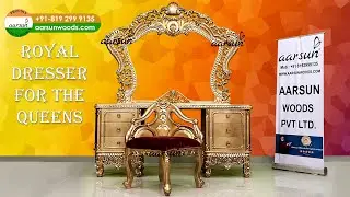 YT-556 Royal Dresser with Stool for the Queens - Aarsun Luxury Furniture Collection