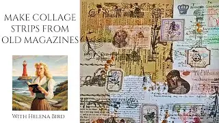 Make Collage Strips Using Old Magazines 🖤 Easy Craft Art Unboxing 🖤 Junk Journal Ideas