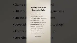 Use these terms while discussing about sports || #english #sports #phrases #shorts
