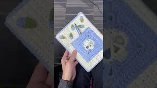 crochet a book cover w me 💀🩵 #crochet #crochetbookcover #crochetbooksleeve #crochetskull