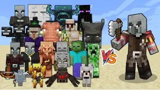 General Illager (Minecraft Dungeons) vs All Mobs in Minecraft (Minecraft Dungeons)