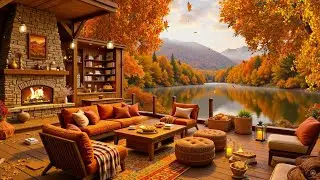 Cozy Autumn Lakeside Retreat 🔥 Warm Fireplace, Golden Forest & Peaceful Mountain View