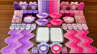 Slime Mixing: My Melody Violet vs Pink &ndash; Glossy Clay & Glitter ASMR #68