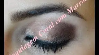 Maquiagem marrom com toque coral por Beth Lazari