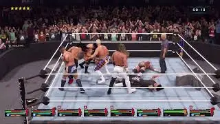 WWE 2K25_8 Man elimination match pin or submission, mostly cpu vs cpu.