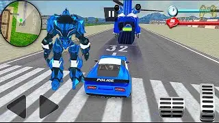 US Police Car Robot Transform Police Plane Transport : Robot Car Games