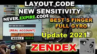 (BHMI) Zendex Control Code and sensitivity ll 5 finger Claw ll BGMI ll @Zendex69  zendex sensitivity