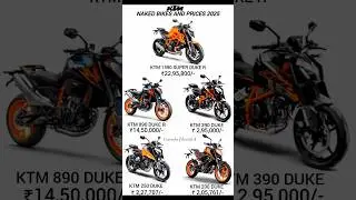 KTM Naked Bike Prices 2025 #automobile #viral #bike #ktm #trending #love #effectking  #viraltrend