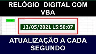 Como Fazer Relógio DIGITAL via Códigos Excel VBA