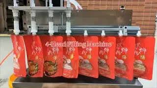 4-Head Liquid Filling Machine #fillingmachinechina #spoutpouch
