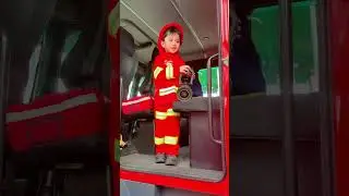 Our little firefighter. From toys to real experience!
