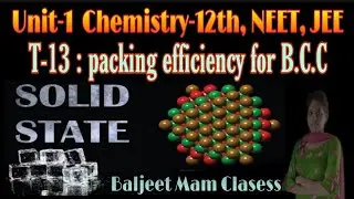 Packing efficiency in body center cube---chemistry 12th unit 1 topic-13