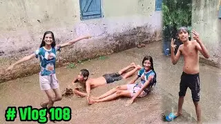 Barish ke pani se naha liya |⛈️| pani me so gaya 🥰