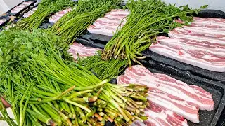 Вкусный! Здоровая свиная грудинка на гриле с овощами и вареная курица с морепродуктами