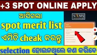 +3 spot admission merit list | +3 spot admission watting list | how to check spot merit list