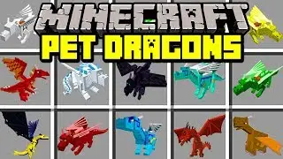 Minecraft PET DRAGONS MOD! | TAME GIANT DRAGONS TO PROTECT YOU! | Modded Mini-Game