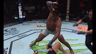 Francis Ngannou dropping the hammer of Thor on already unconscious people