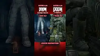 4 Days old vs 5 Years Old Game | Doom The Dark Ages vs Doom Eternal - Statue Destruction #shorts