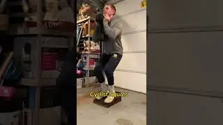 Cyclist squats on a slant board. #shorts #squats #homeworkout #fitness