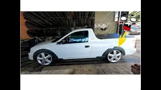 olha como ficou a picape corsa com a moldura da Fiat estrada