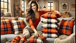 🧡 Best Orange Buffalo Plaid Pillow Covers | 4TH Emotion Buffalo Check Plaid Throw Pillow Covers 🧡